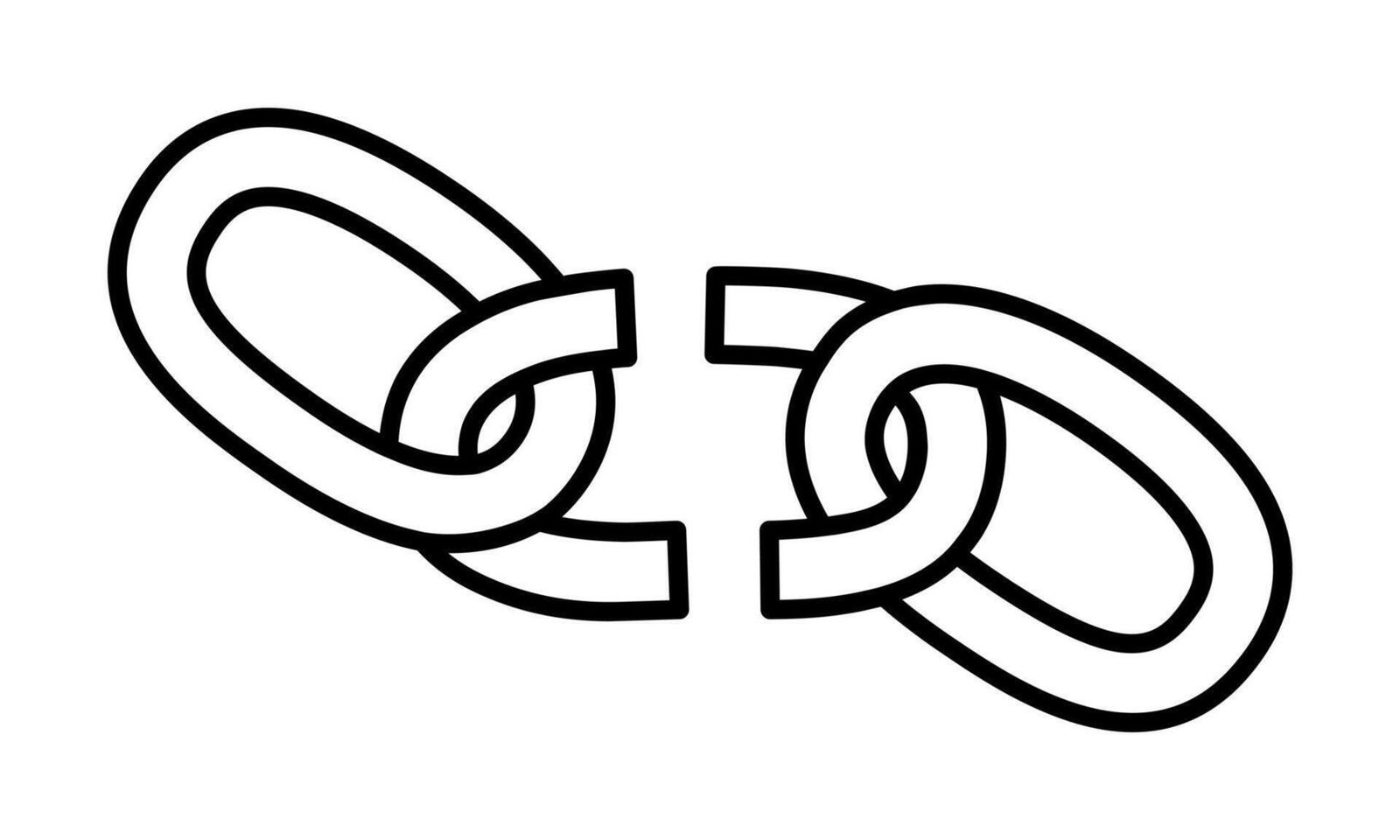 hand drawn cute outline illustration broken links flat chain in line art doodle slavery or habit escape icon or print network disconnection sticker url hyperlink break free sign isolated vector